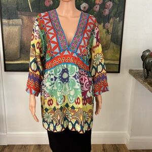 Johnny Was Multicolor Floral Tunic